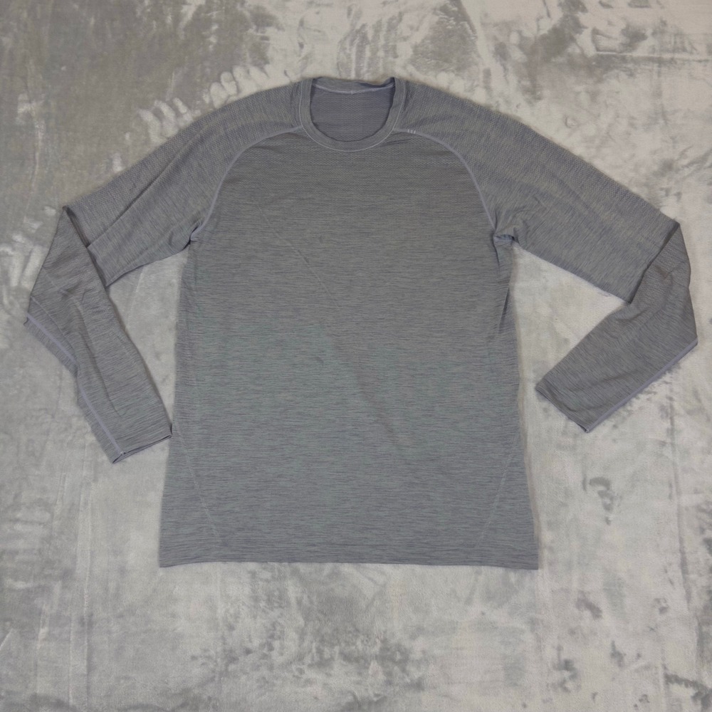 Lululemon Metal Vent Tech Shirt Mens L Grey Long Sleeve Mesh Gym Training